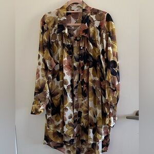 NWOT Fall Leaves Button Down Shirt